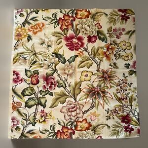 SCHUMACHER Multicolor Exotic Floral Cotton Vanilla Ground 26"x26" Sample